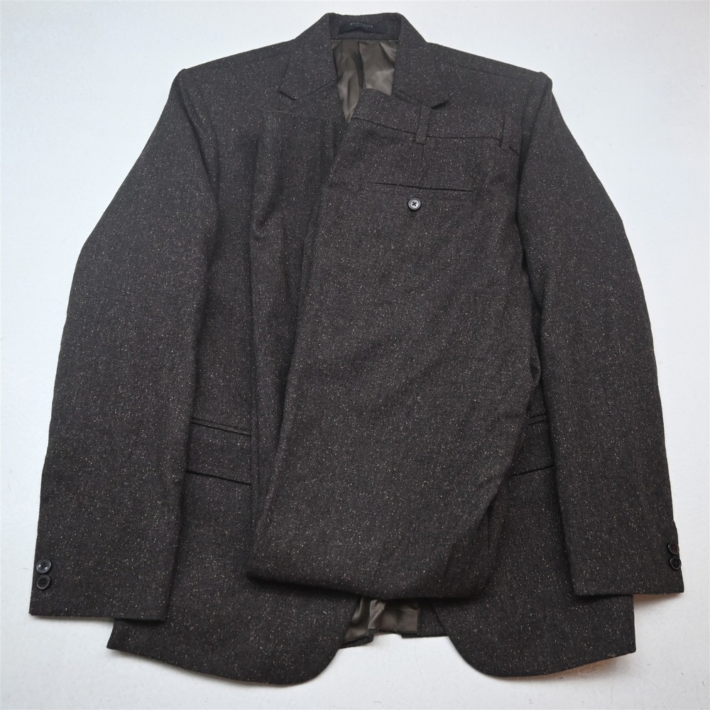 Studiosuits 42R 34x34 Brown Fleck Tweed Mens Jacket Pants Suit